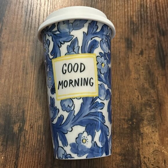 Anthropology Molly Hatch  Sweet Salutation Travel Mug “ Good Morning “ NWOB - Picture 4 of 7